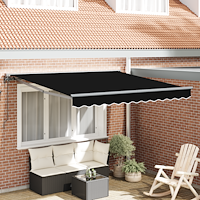 vidaXL Utfällbar markis Svart 300x250 cm tyg