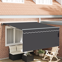 vidaXL Utfällbar markis Grå och antracit 350 x 250 cm