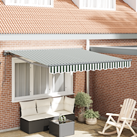 vidaXL Utfällbar markis Grön och Vit 350x250 cm tyg