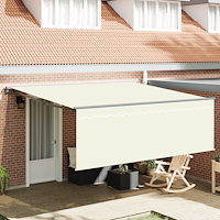 vidaXL Utfällbar markis Kräm 400 × 300 cm Polyester