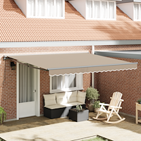 vidaXL Utfällbar markis Beige 400x300 cm tyg