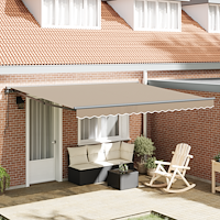 vidaXL Utfällbar markis Beige 400x300 cm tyg