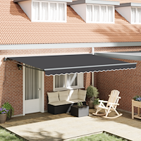 vidaXL Utfällbar markis Antracit 450x300 cm tyg
