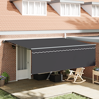 vidaXL Utfällbar markis Antracit 450 × 300 cm tyg