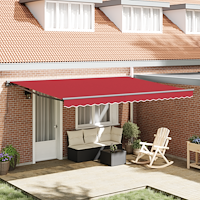 vidaXL Utfällbar markis Röd 450x300 cm tyg