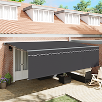 vidaXL Utfällbar markis Antracit 500 × 300 cm Polyester och aluminium