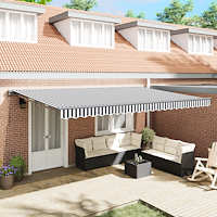 vidaXL Utfällbar markis Antracit och vitt 500 × 300 cm