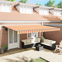 vidaXL Utfällbar markis Gul och Orange 500x300 cm tyg