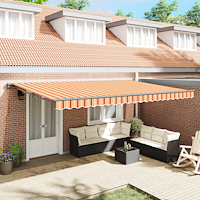 vidaXL Utfällbar markis Gul och Orange 500x300 cm tyg