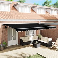 vidaXL Utfällbar markis Svart 500x300 cm tyg