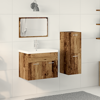 vidaXL Set Övrigt 3 pcs Gammalt trä 30 x 30 x 80 cm Konstruerat trä
