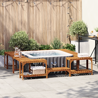vidaXL Bubbelbad Omgivning Brun 230 x 230 cm
