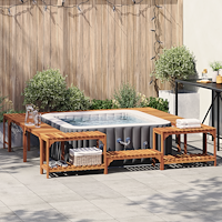 vidaXL Bubbelbad Omgivning Brun 250 x 250 cm