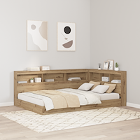 vidaXL Förvaringshuvudgavel artisan ek 120 cm Konstruerat trä