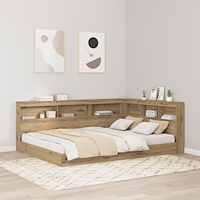 vidaXL Förvaringshuvudgavel artisan ek 135 cm Konstruerat trä