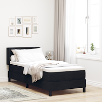 vidaXL Kontinentalsäng med madrass med madrass Svart 80 x 200 cm