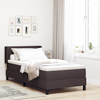 vidaXL Kontinentalsäng med madrass med madrass Mörkbrun 90 x 190 cm