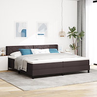 vidaXL Kontinentalsäng med madrass med madrass Mörkbrun 200 x 200 cm