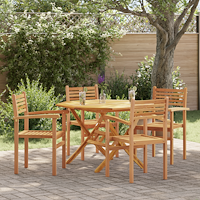 vidaXL Trädgårds stapelbara stolar 4 pcs Brun 55.5 x 55.5 x 90 cm