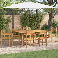 vidaXL Trädgårds stapelbara stolar 6 pcs Brun 55.5 x 55.5 x 90 cm