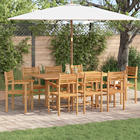 vidaXL Trädgårds stapelbara stolar 8 pcs Brun 55.5 x 55.5 x 90 cm