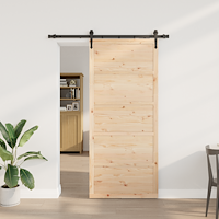 vidaXL Skjutdörr Brun 80 x 208 cm Massiv furu