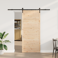 vidaXL Skjutdörr Brun 100 x 208 cm Massiv furu