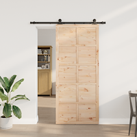 vidaXL Skjutdörr Brun 80 x 208 cm Massiv furu