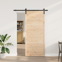 vidaXL Skjutdörr Brun 80 x 208 cm Massiv furu