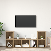 vidaXL TV-bänkset Väggmonterad 3 pcs Brun Konstruerat trä