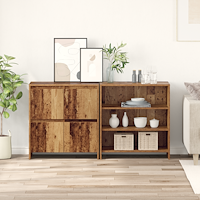 vidaXL Skåp 2 pcs Gammalt trä 70 x 41 x 75 cm Konstruerat trä