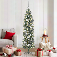 vidaXL Konstgjort smalt julträd Grön 180 cm PVC