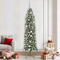 vidaXL Konstgjort smalt julträd Grön 210 cm PVC och Plast och PVC
