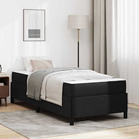 vidaXL Sängram med madrass med madrass Svart 90 x 190 cm Konstläder