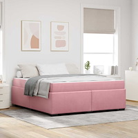 vidaXL Sängram med madrass Rosa 180 x 200 cm Sammet