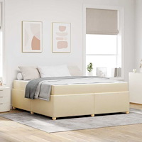 vidaXL Sängram med madrass Kräm 180 x 200 cm tyg