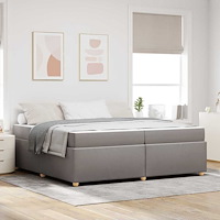 vidaXL Sängram med madrass Taupe 200 x 200 cm tyg