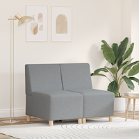 vidaXL Softig Stolen Ljusgrå 55 cm Tyg 2 pcs Ljusgrå 55 x 74 x 82 cm