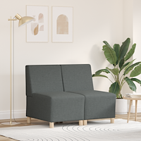vidaXL Softig Stolen Ljusgrå 55 cm Tyg 2 pcs Mörkgrå 55 x 74 x 82 cm