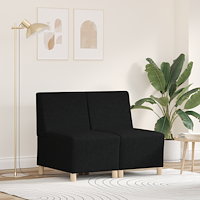 vidaXL Softig Stolen Ljusgrå 55 cm Tyg 2 pcs Svart 55 x 74 x 82 cm Tyg
