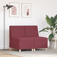 vidaXL Softig Stolen Ljusgrå 55 cm Tyg 2 pcs Röd 55 x 74 x 82 cm Tyg