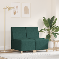 vidaXL Softig Stolen Ljusgrå 55 cm Tyg 2 pcs Mörkgrön 55 x 74 x 82 cm