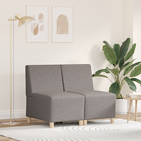 vidaXL Softig Stolen Ljusgrå 55 cm Tyg 2 pcs Taupe 55 x 74 x 82 cm Tyg