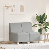 vidaXL Softig Stolen Ljusgrå 55 cm Tyg 2 pcs Moln grå 55 x 74 x 82 cm