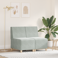 vidaXL Soffstolar 2 pcs Ljusgrå 55 x 74 x 82 cm Sammet