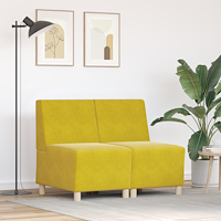vidaXL Soffstolar 2 pcs Gul 55 x 74 x 82 cm Sammet