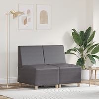 vidaXL Modulsofa utan armstöd 2 pcs Grå 55 x 74 x 82 cm Konstläder