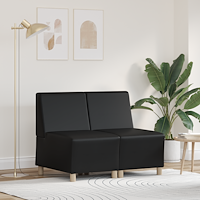 vidaXL Soffstolar 2 pcs Svart 55 x 74 x 82 cm Konstläder