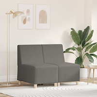 vidaXL Modulsofa utan armstöd 2 pcs Ljusgrå 55 x 74 x 82 cm