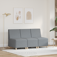 vidaXL Softig Stolen Ljusgrå 55 cm Tyg 3 pcs Ljusgrå 55 x 74 x 82 cm